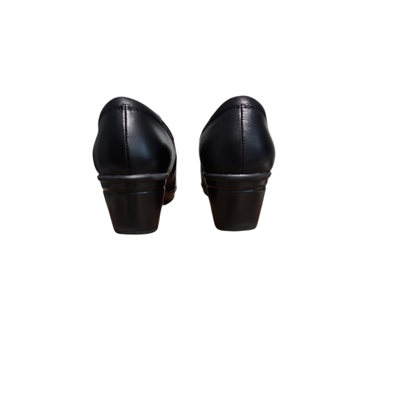 Clarks Black Leather Heels Women's 10 - Picture 2 of 7